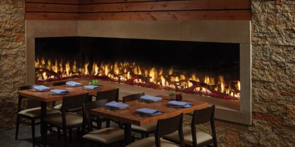 The DaVinci Collection “L” Configuration Linear Gas Fireplace 2