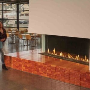 The DaVinci Collection Corner Linear Gas Fireplace